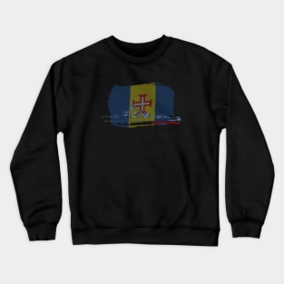 Scuba Diving shipwreck in Madeira - Corveta Afonso Cerqueira with the Madeira flag behind Crewneck Sweatshirt